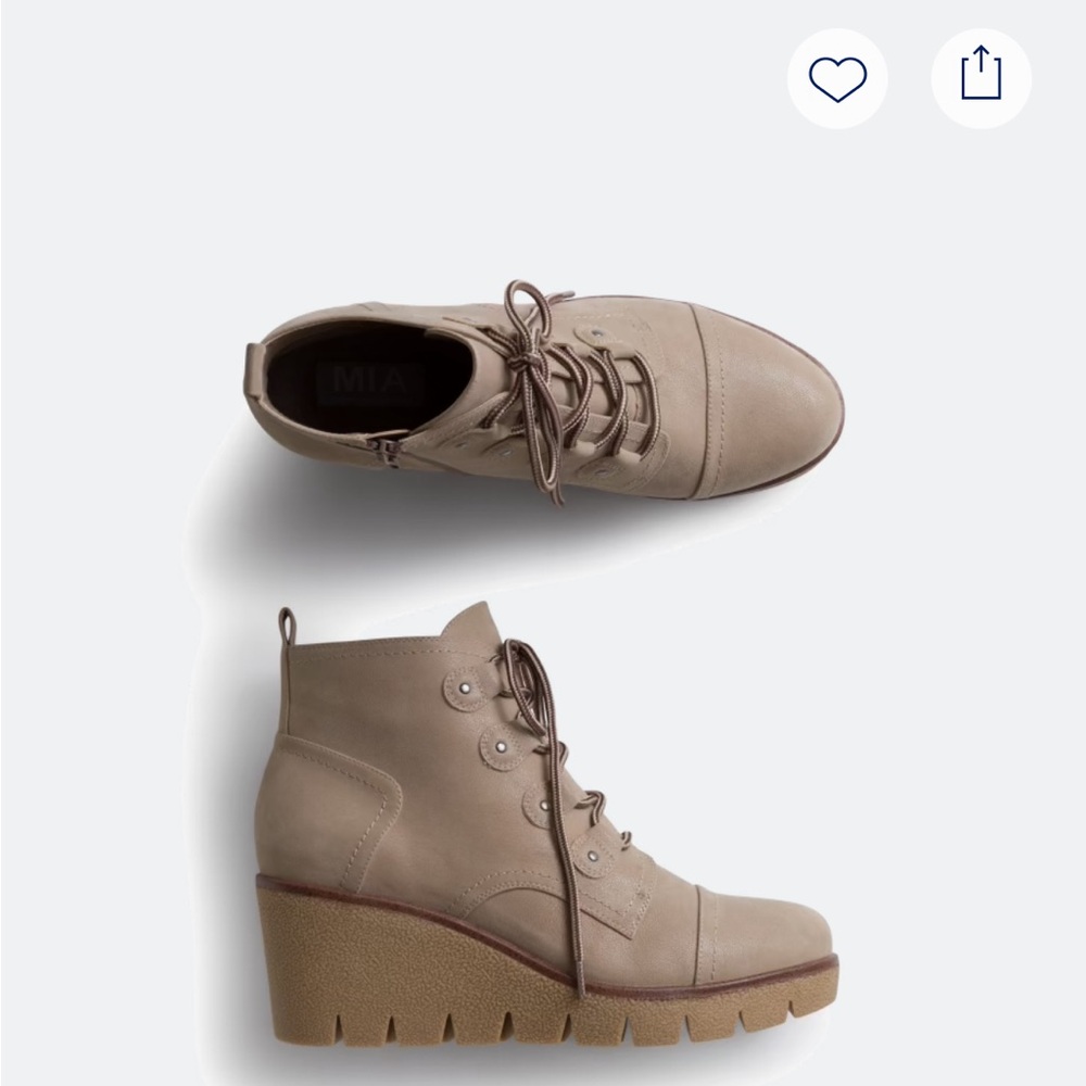 Taupe Wedge Booties